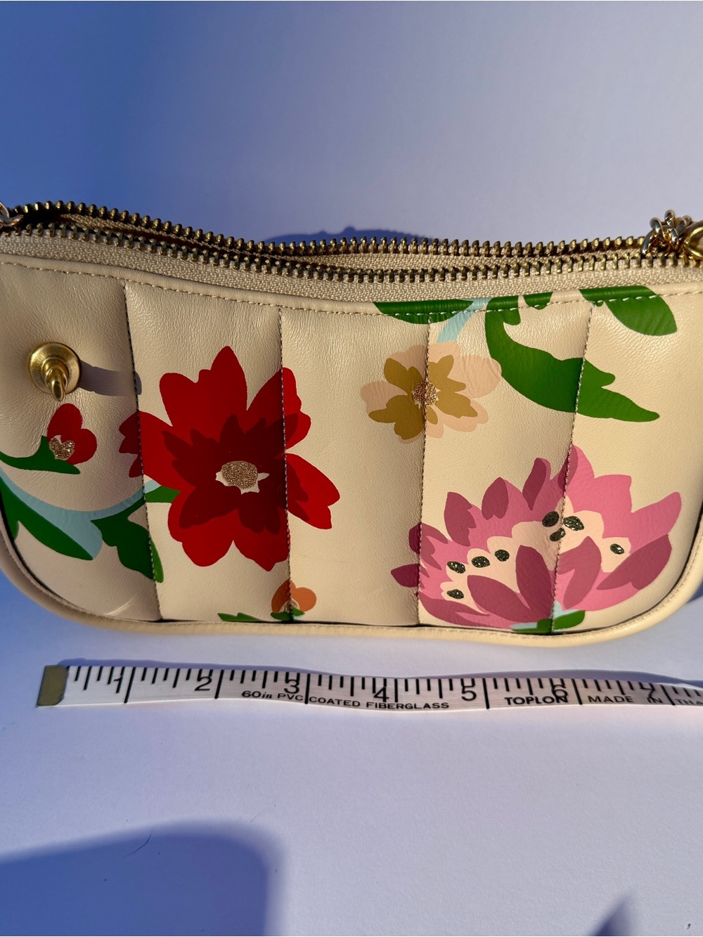 Rare Coach Cream Floral Leather Crossbody Bag - Picture 4 of 8
